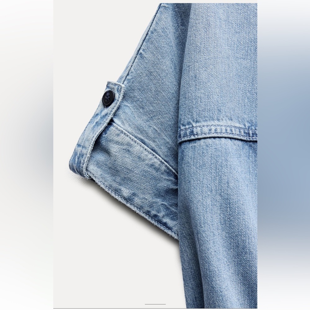 ZARA DENIM MINI DRESS - Picture 6 of 8